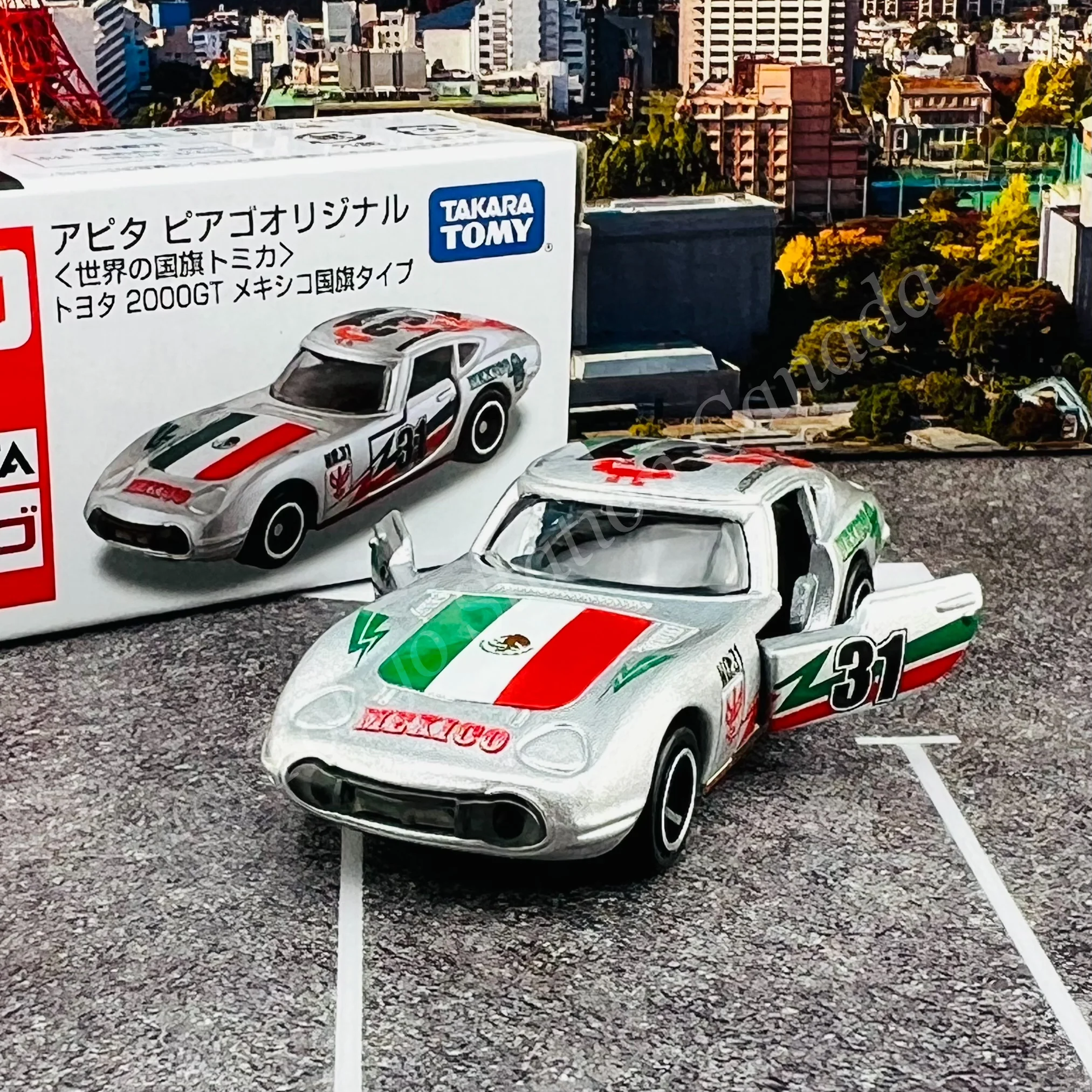 TOMICA APITA PIAGO Original (World Flag Tomica) Toyota 2000GT Mexico Flag - Image 3