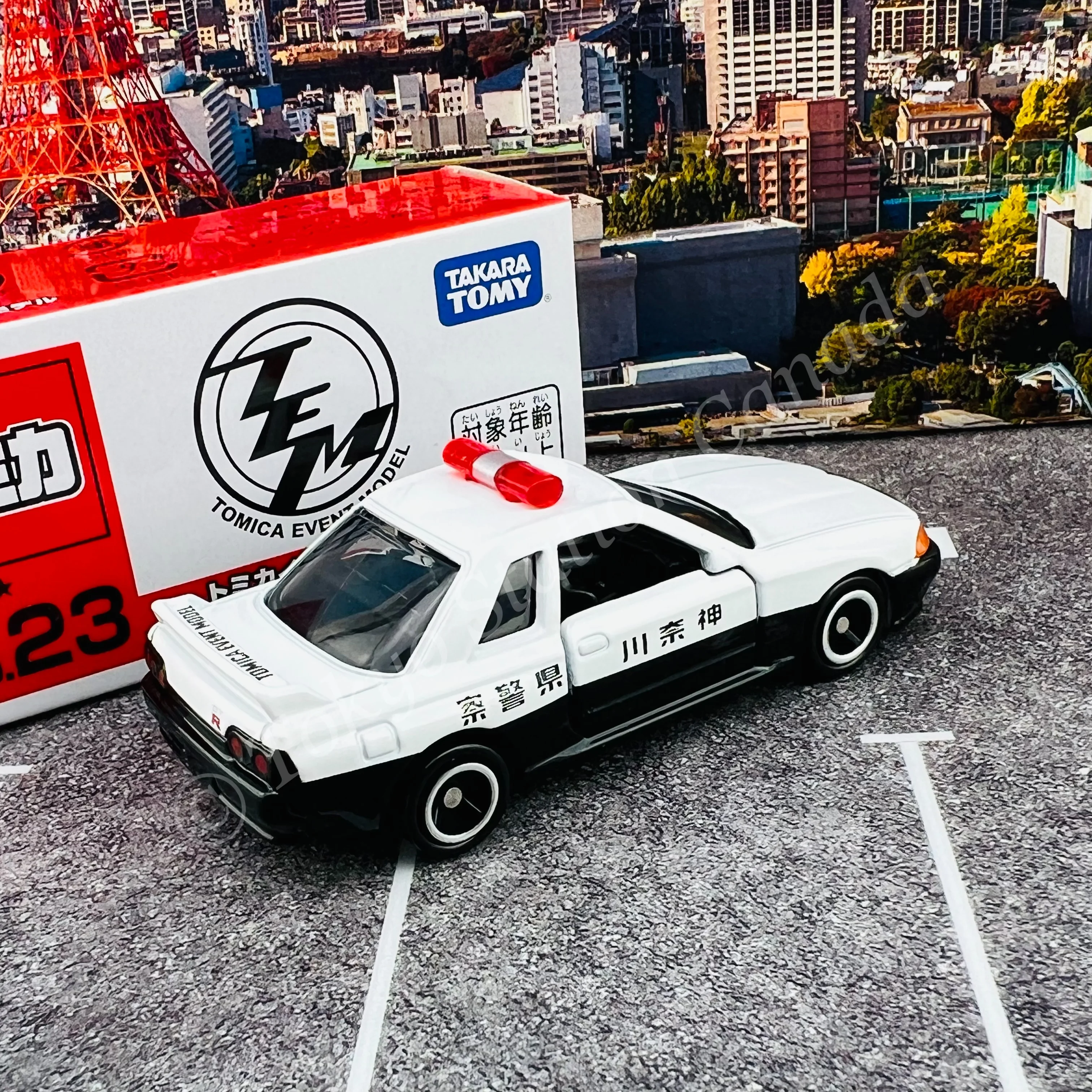 TOMICA EVENT MODEL NO.23 Nissan Skyline GT-R (BNR32) Patrol Car Specification - Image 2