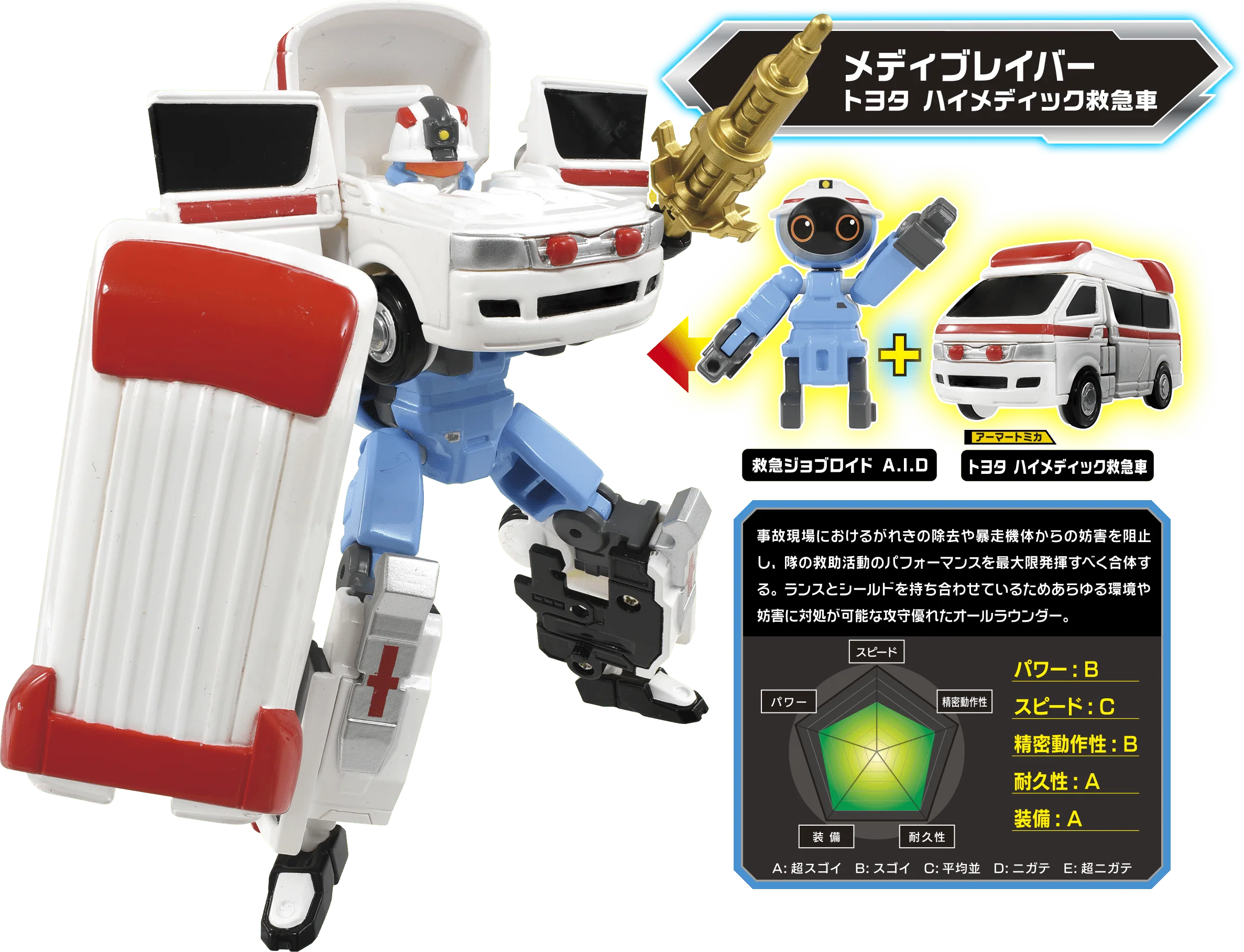 Tomica JOBRAVER DX SET Police / Fire Fighting / Rescue (Speical GOLD Weapons included)  4904810189749 - Image 6