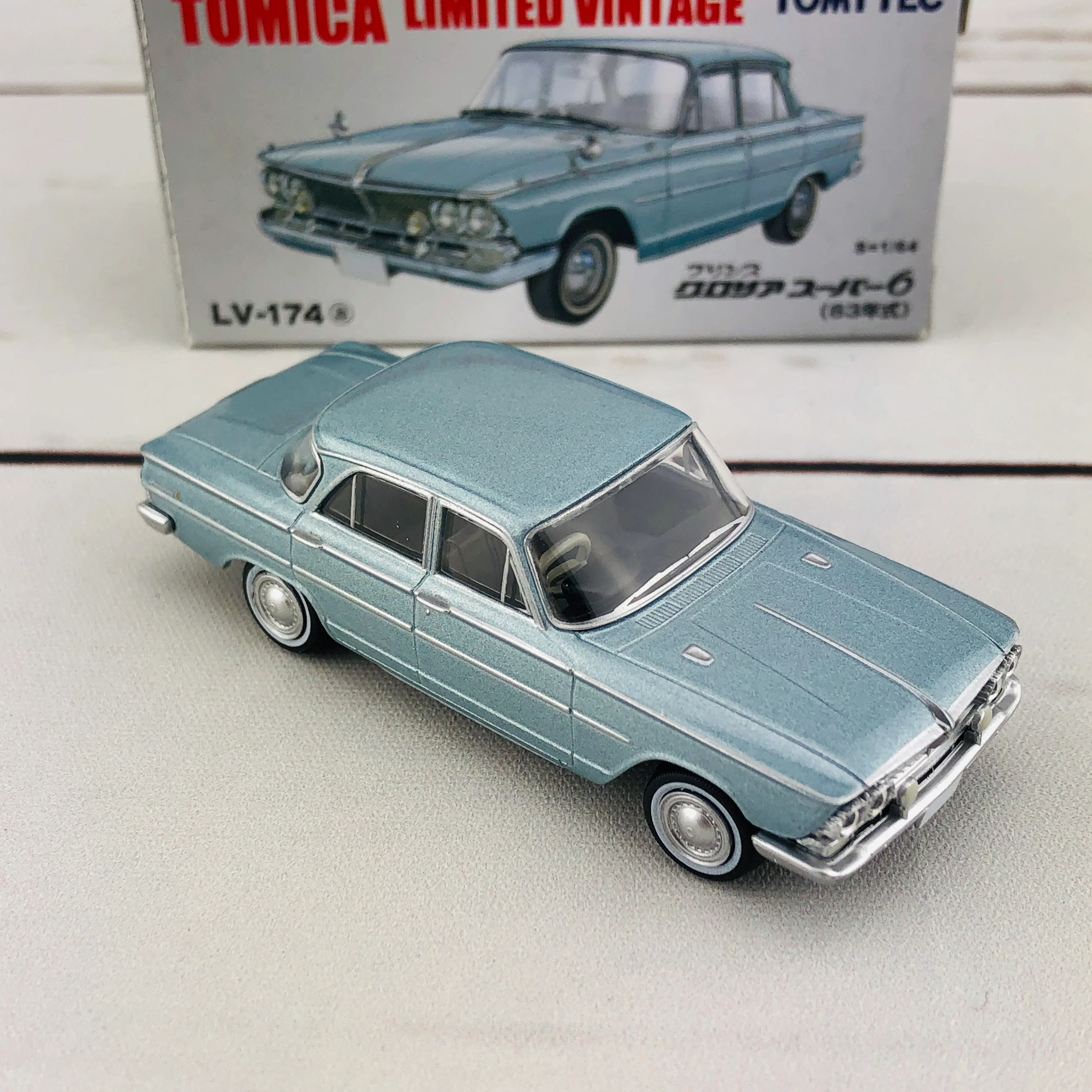 Tomica Limited Vintage 1/64 Nissan Prince Gloria Super6 (1963) Blue LV-174a - Image 6