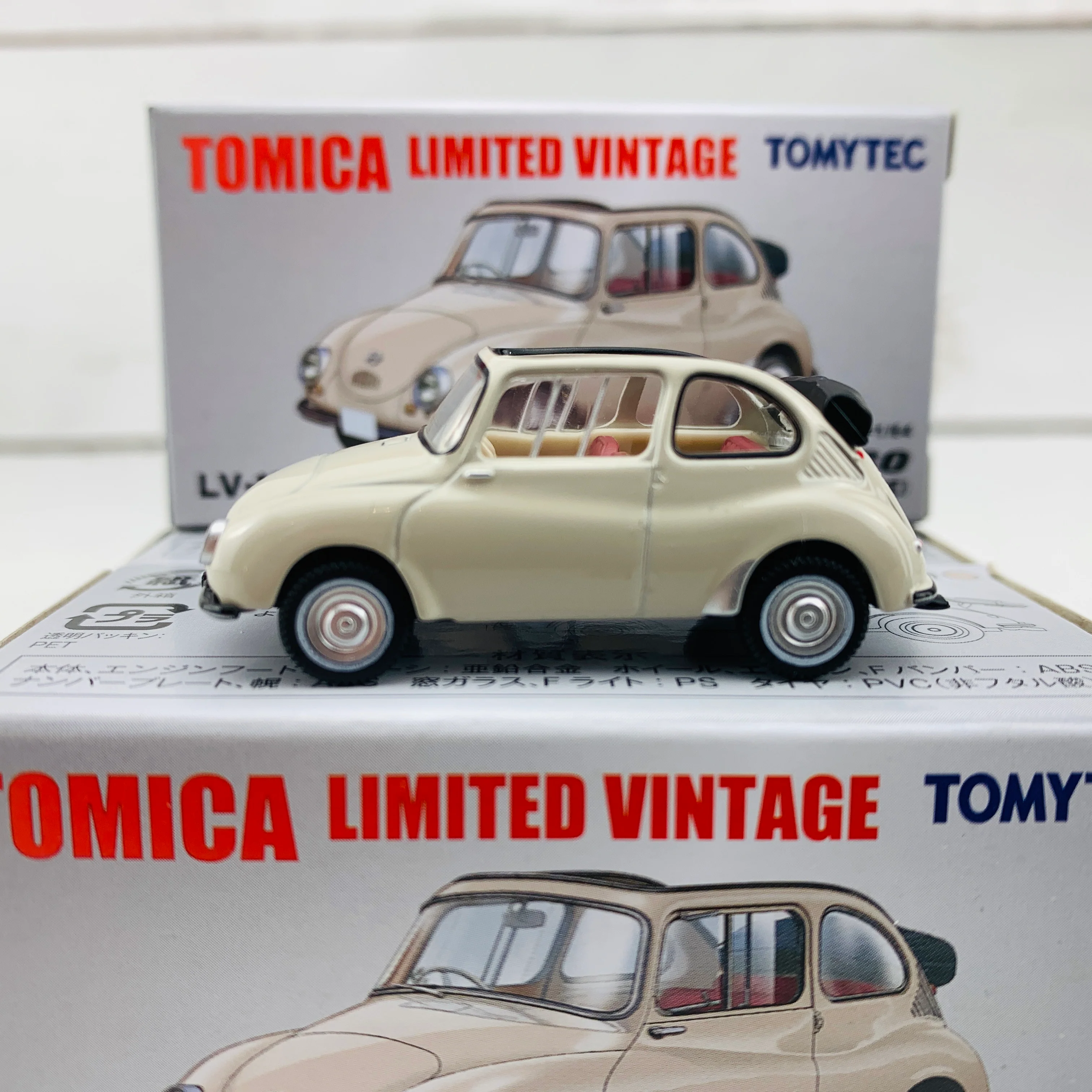 Tomica Limited Vintage 1/64 Subaru 360 Convertible (Open Top) LV-182b (1961) - Image 3