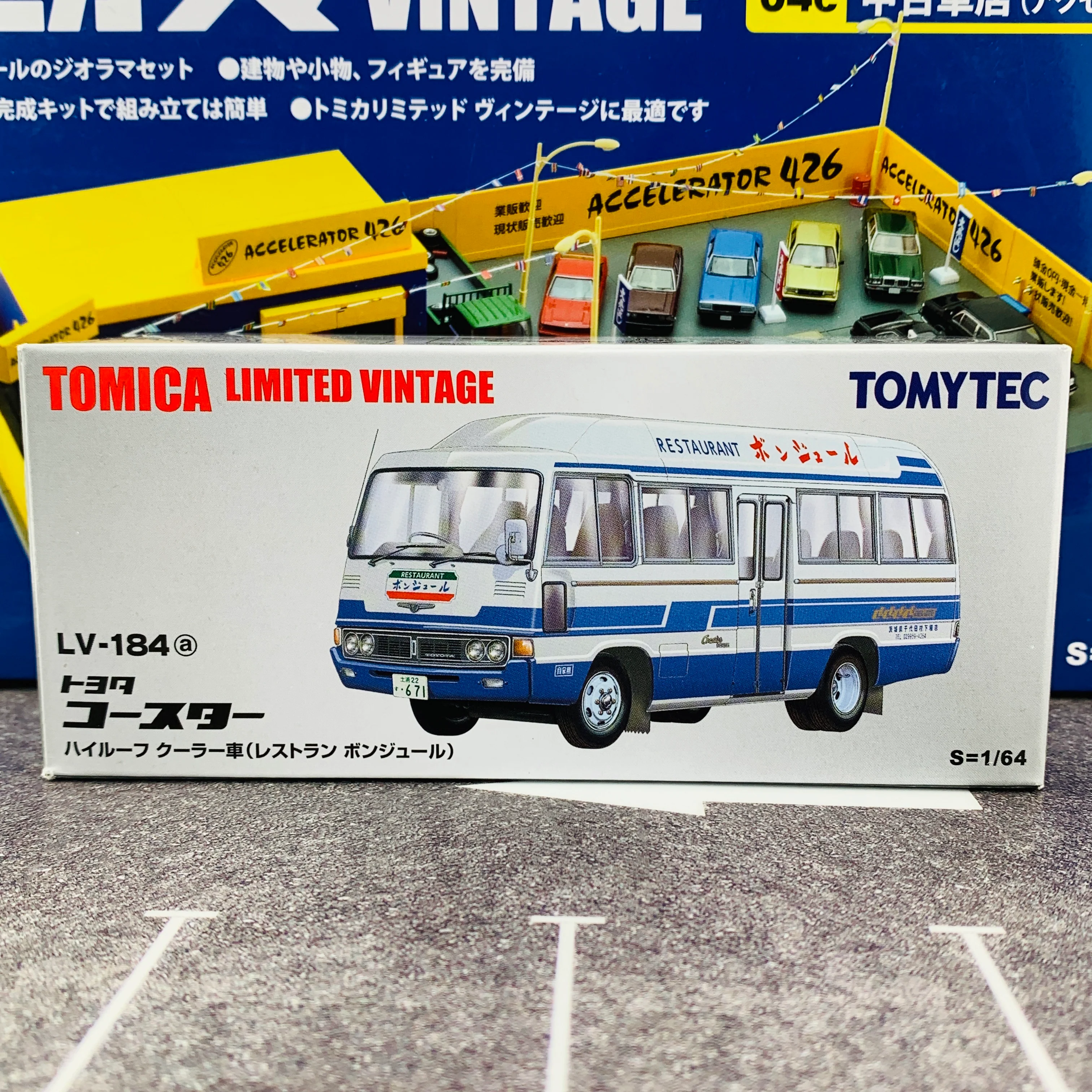 Tomica Limited Vintage 1/64 Toyota Coaster LV-184a (White/Blue Restaurant) - Image 6