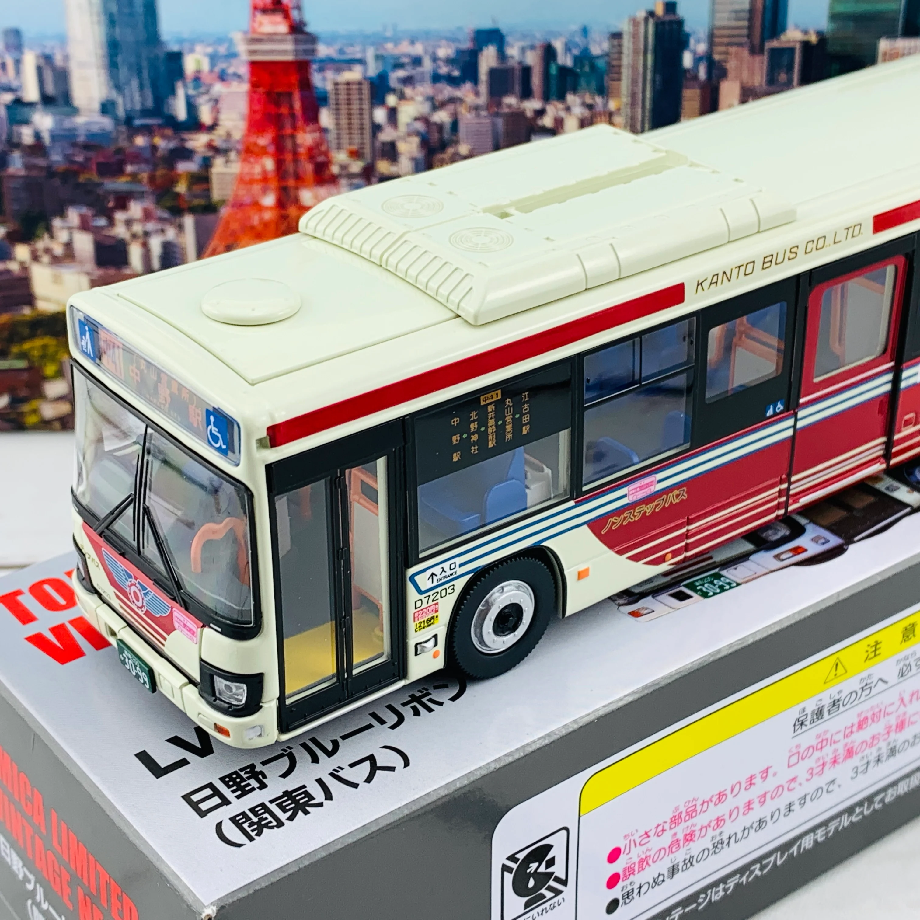 Tomica Limited Vintage Neo 1/64 Hino Blue Ribbon Kanto Bus LV-N155b - Image 3