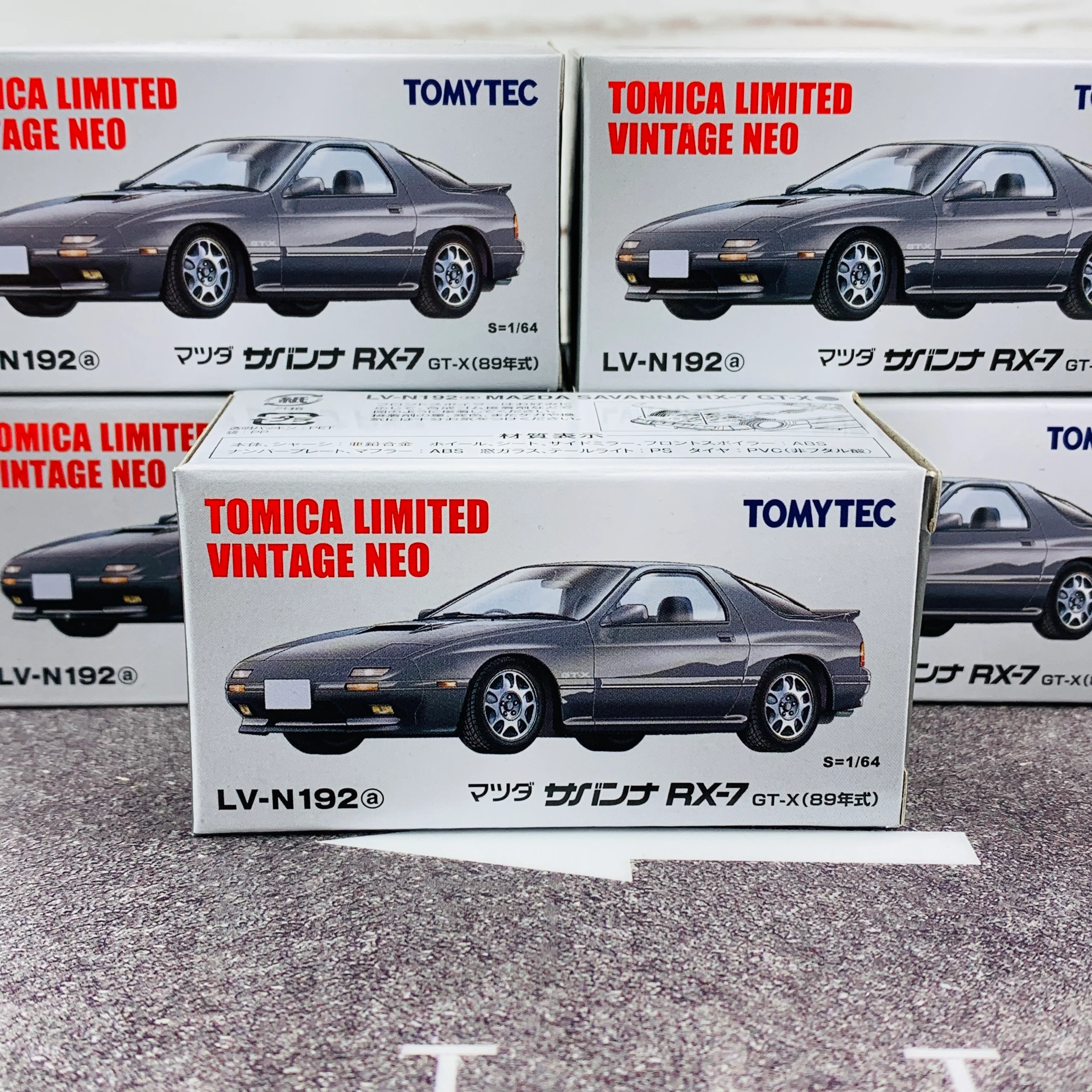 Tomica Limited Vintage Neo 1/64 Mazda Savanna RX7 GT-X (Year 1989) LV-N192a Grey - Image 7