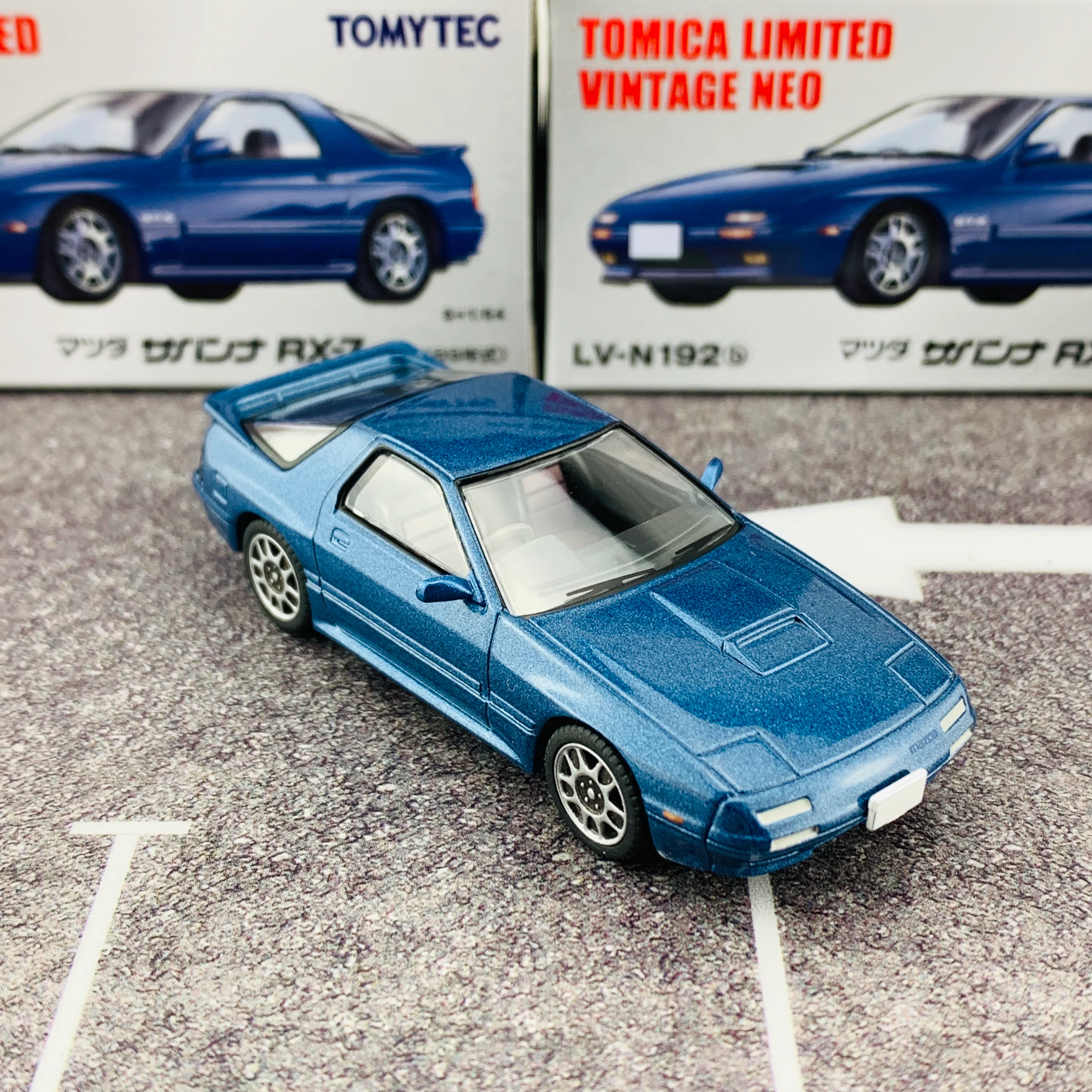 Tomica Limited Vintage Neo 1/64 Mazda Savanna RX7 GT-X (Year 1989) LV-N192b Blue - Image 5