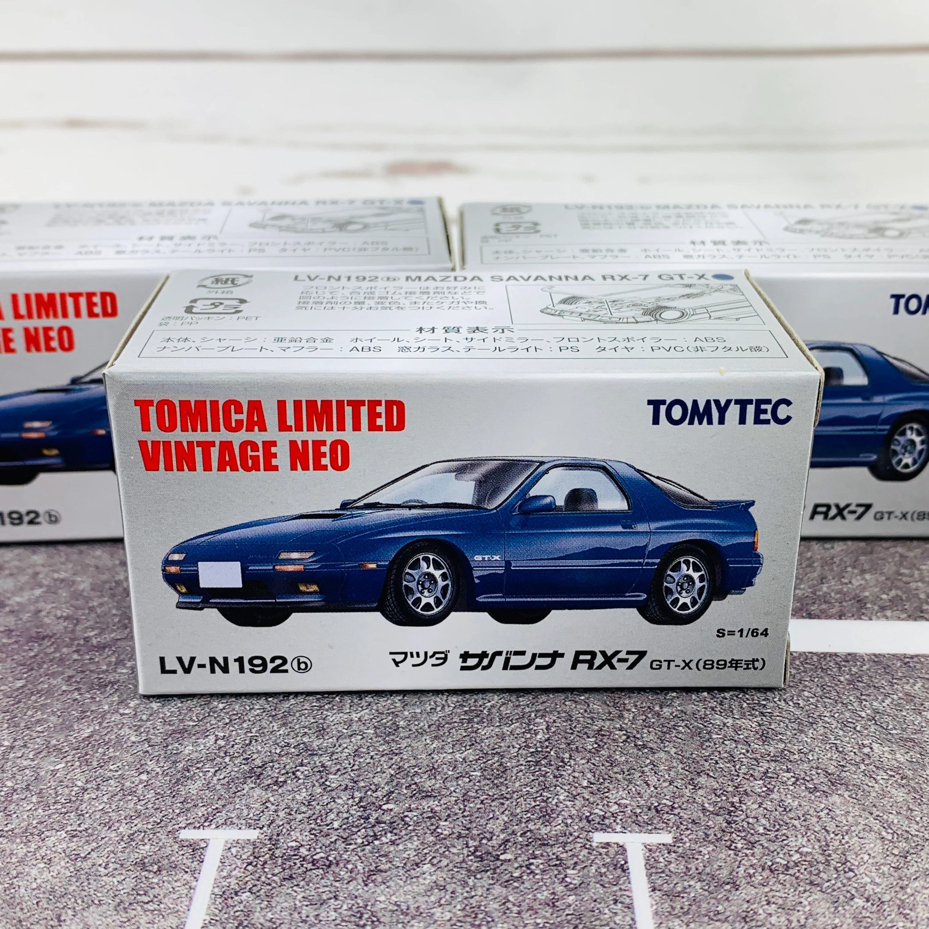 Tomica Limited Vintage Neo 1/64 Mazda Savanna RX7 GT-X (Year 1989) LV-N192b Blue - Image 7
