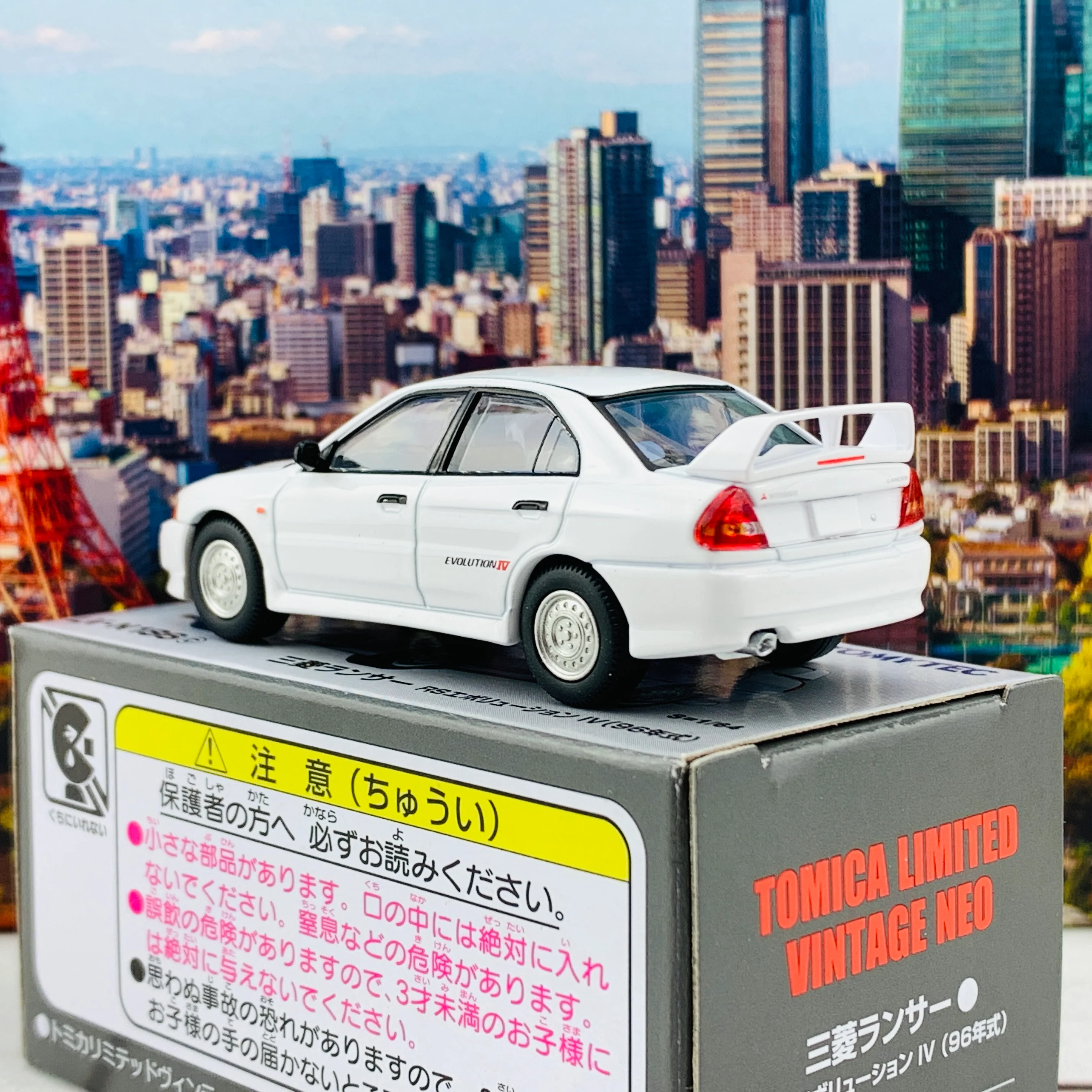 Tomica Limited Vintage Neo 1/64 Mitsubishi Lancer Evolution IV WHITE LV-N186c - Image 3