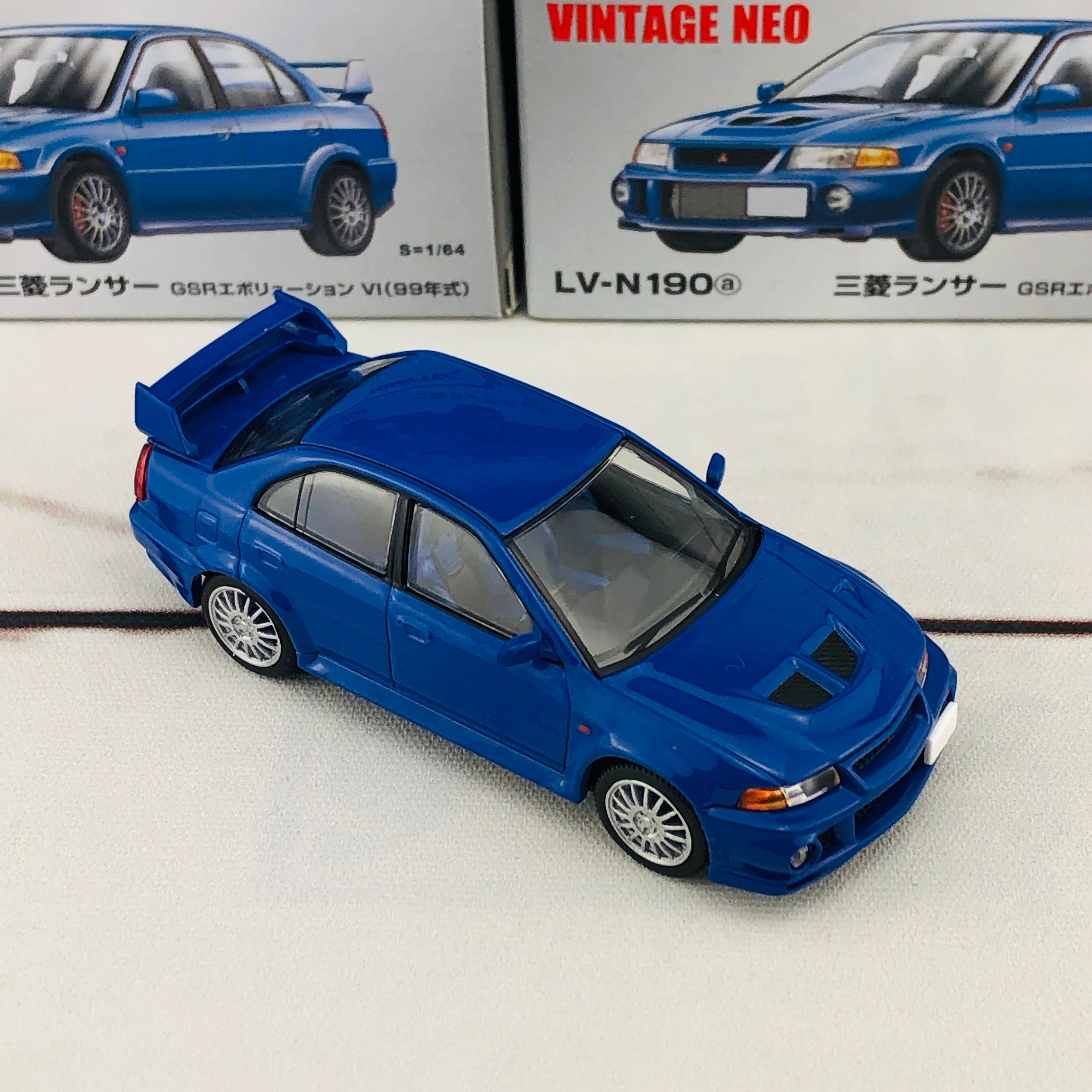 Tomica Limited Vintage Neo Mitsubishi Lancer Evolution VI GSR Blue (1999) LV-N190a - Image 7