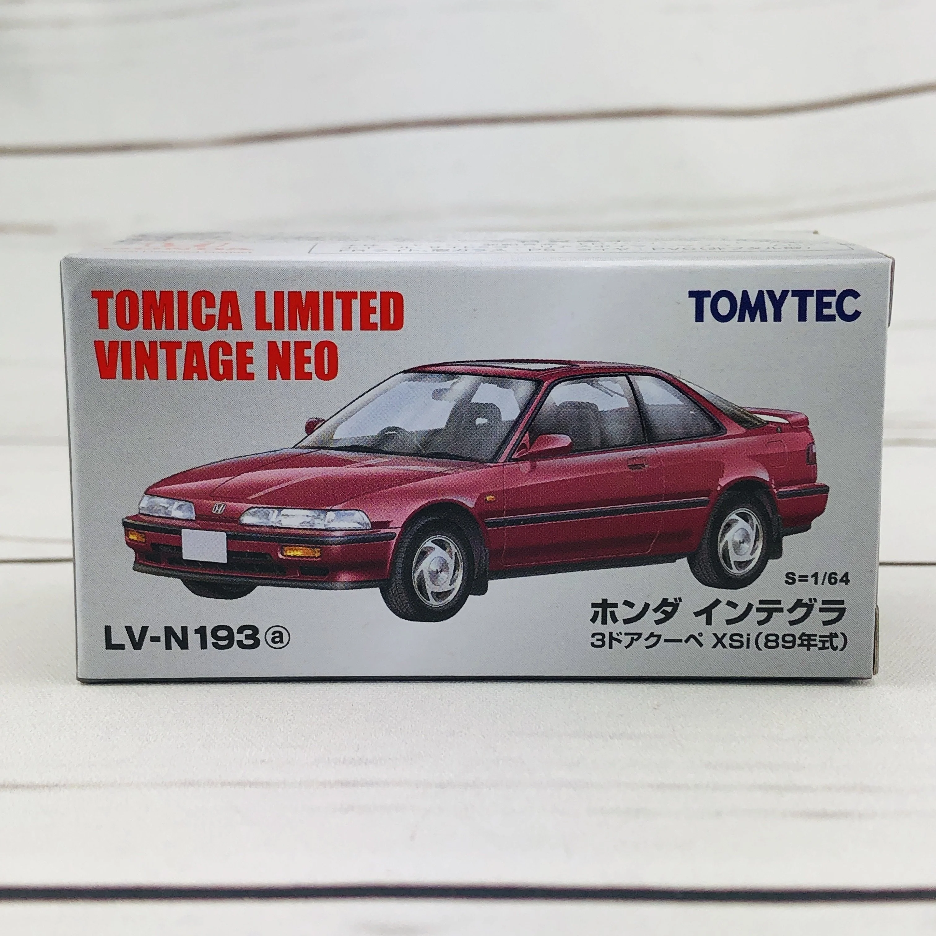Tomytec Tomica Limited Vintage Neo 1/64 LV-N193a Honda Integra 3 Door Coupe XSi Red (1989) - Image 9