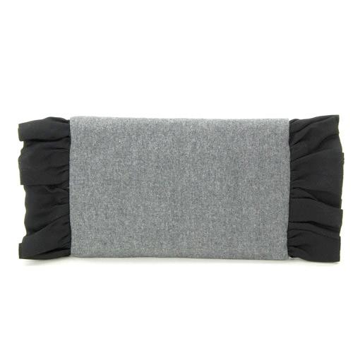 Wool fur clutch - Charcoal grey - Image 2