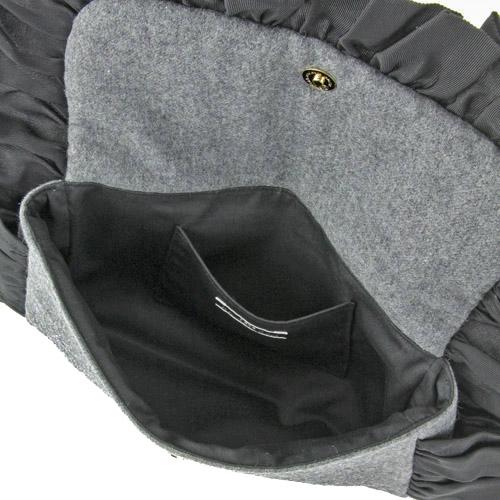 Wool fur clutch - Charcoal grey - Image 3