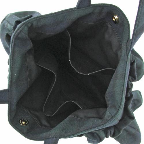Wool Vertical Tote Bag - Green Plaid - Image 3